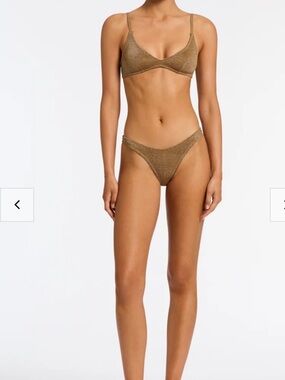 MAIA - TINE SPARKLE BROWN SPARKLE SCOOP BIKINI SET